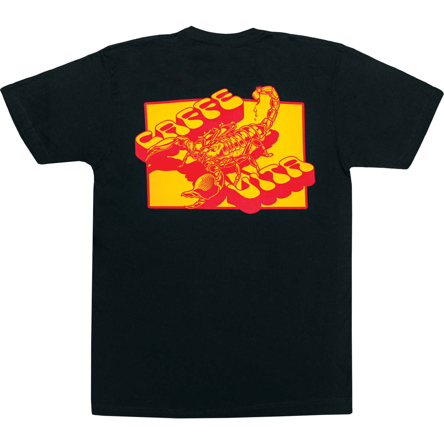 Scorpion tee back with large graphic, no background. 